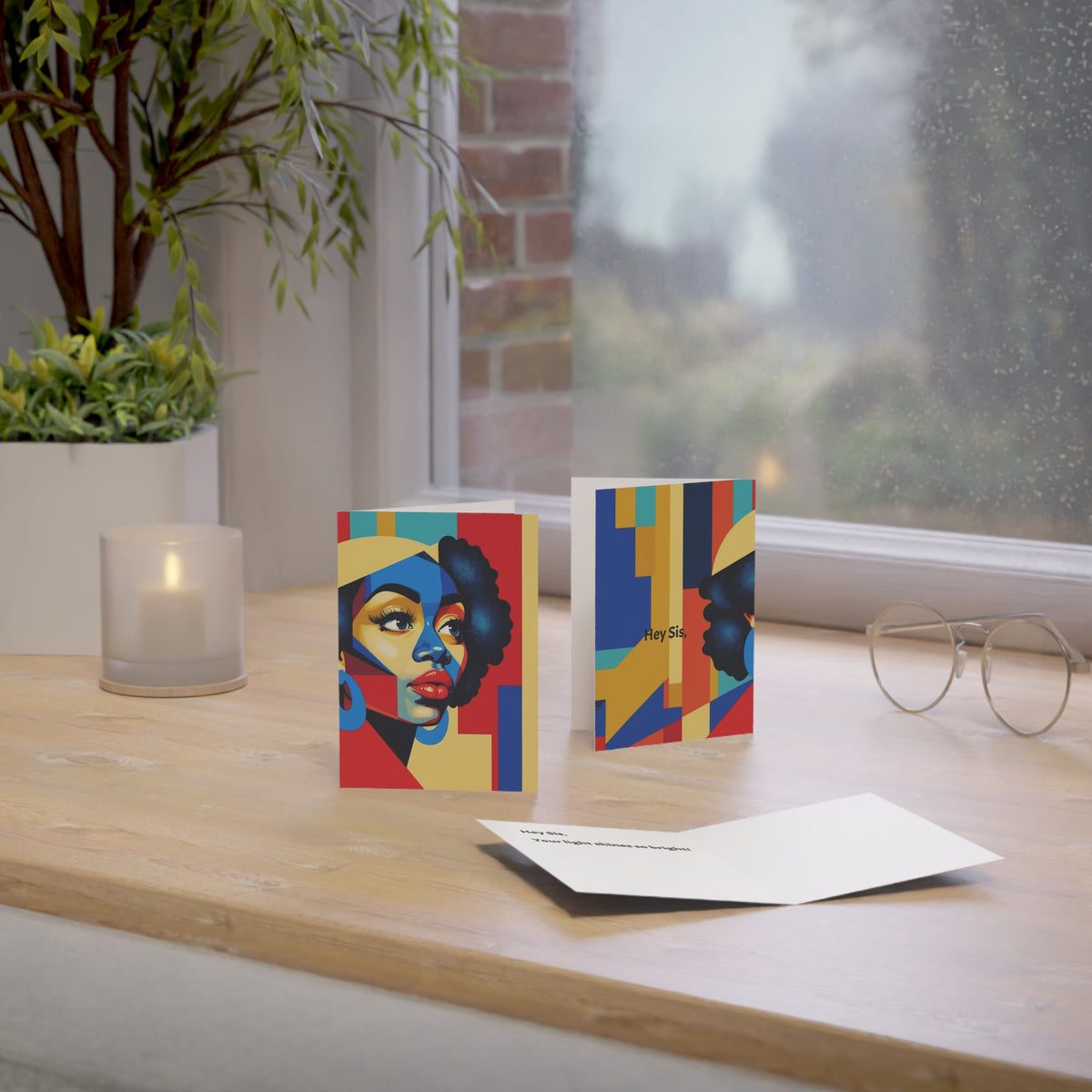 Greeting Cards, Black Woman Hey Sis Design, for All Occasions - Christmas, Birthday, Friendship, Thinking of You, Mother's Day