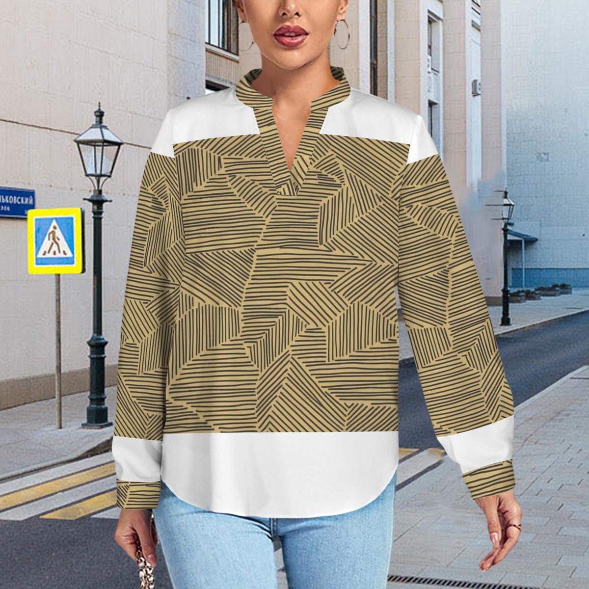 Geometric Pattern Blouse