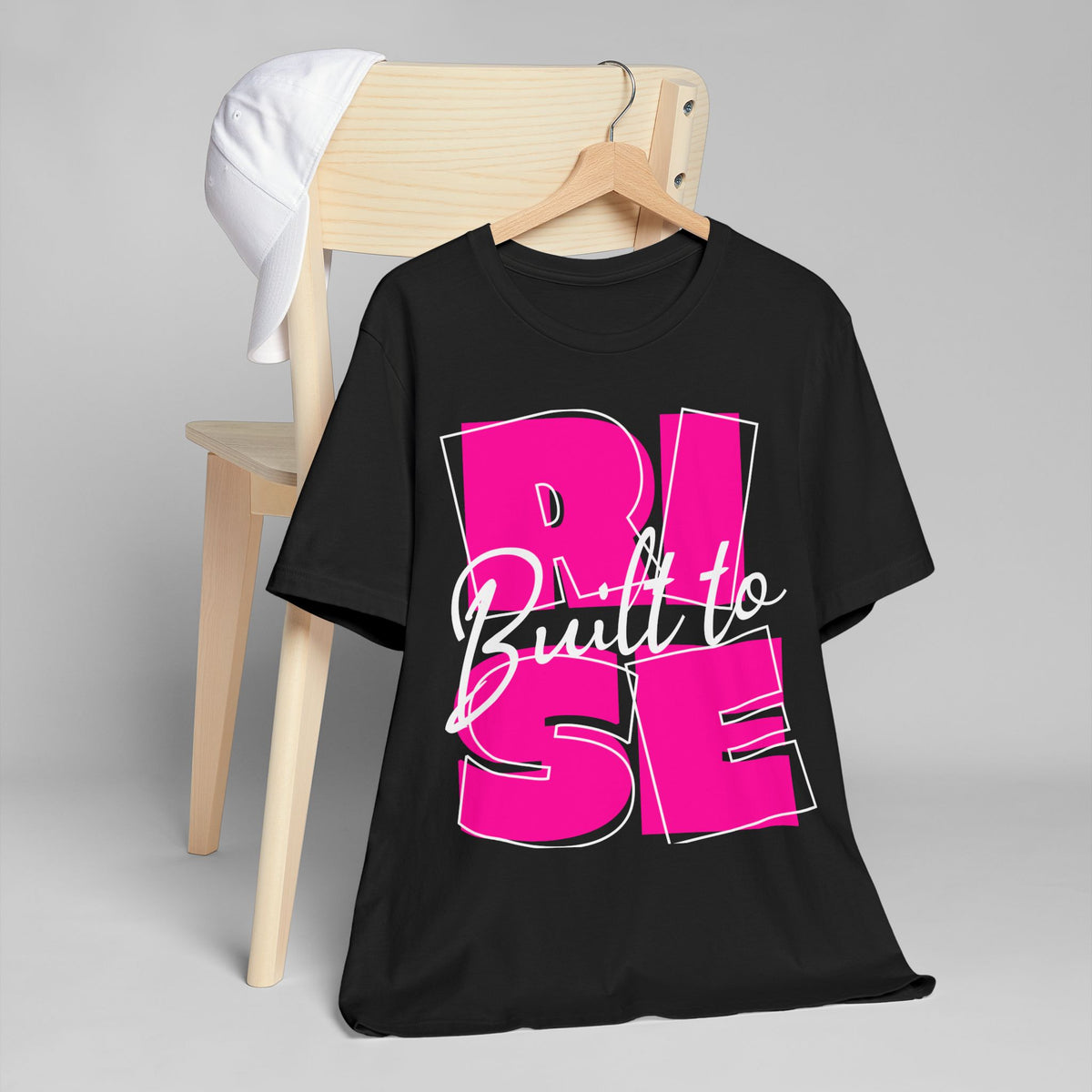 Built to Rise Block Letters T-Shirt (Pink)