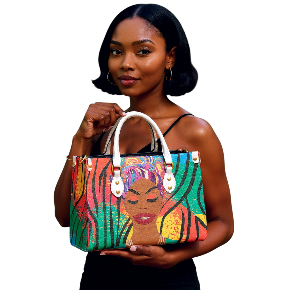 Afro GoldenGirl Women's Tote Bag - White