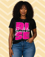 Built to Rise Block Letters T-Shirt (Pink)