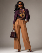 Afrocentric Portrait Tee — Earth-Tone All-Over Print
