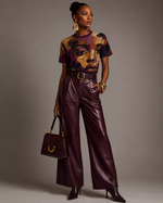 Afrocentric Portrait Tee — Earth-Tone All-Over Print