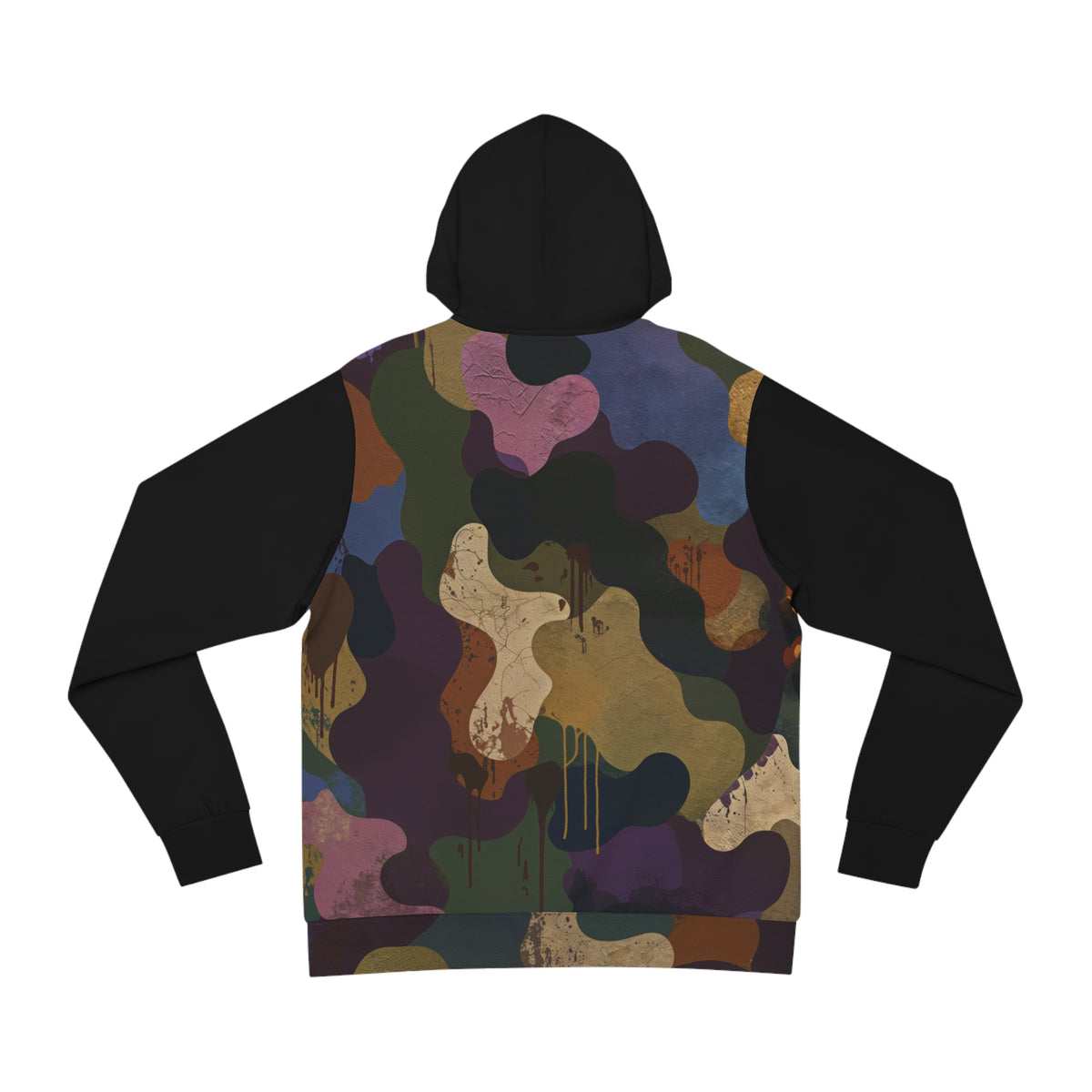 Camouflage Abstract Face Hoodie — All-Over Print Streetwear Pullover